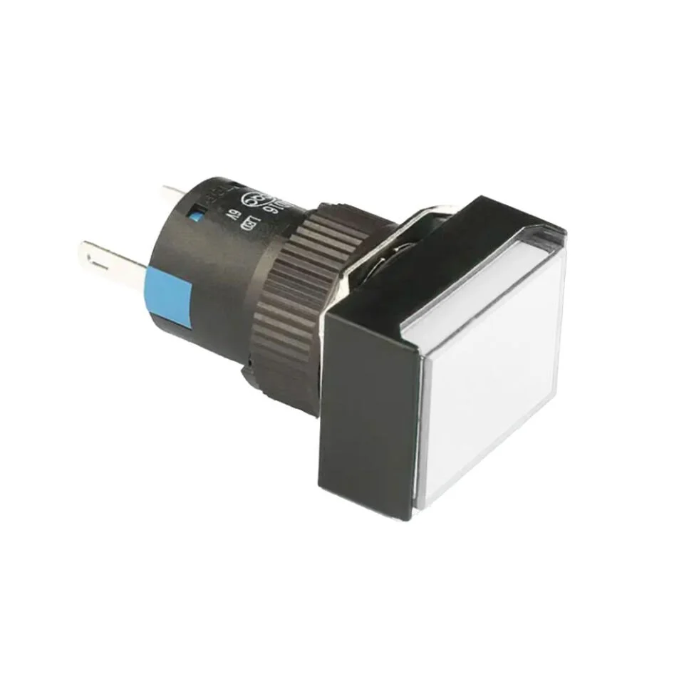 D16 Işıklı Buton 24V Kalıcı 1CO Dörtgen Beyaz MBT-37311