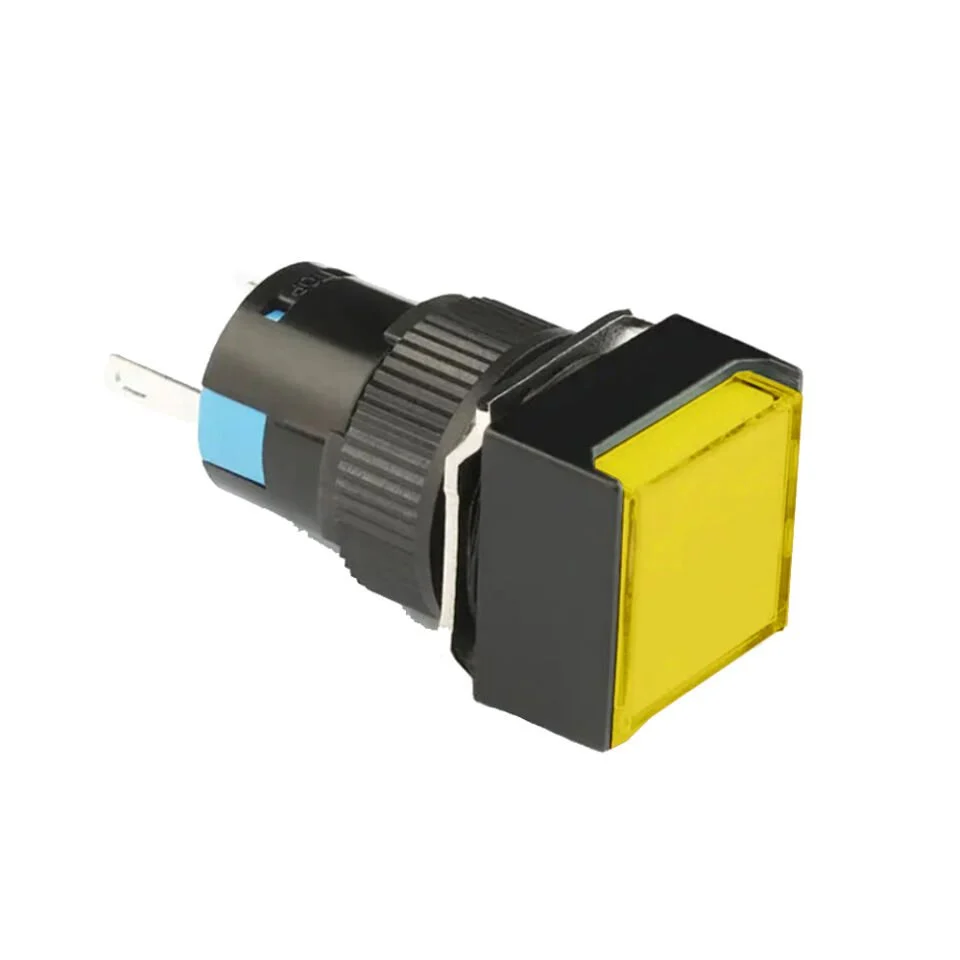 D16 Işıklı Buton 24V Kalıcı 2CO Kare Sarı MBT-37252