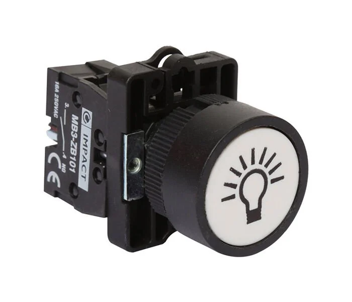 Impact 22mm İşaretli Buton Beyaz NO MB3-EA115