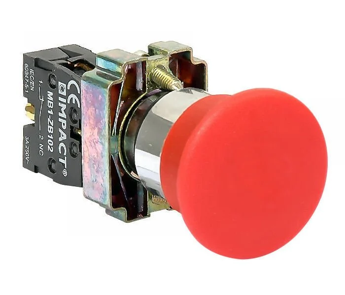 Impact 22mm Mantar Buton Kırmızı NC MB3-BC420