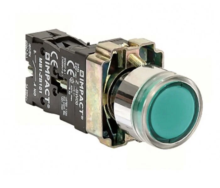 Impact 22mm Ledli Buton Yeşil NO MB3-BW731