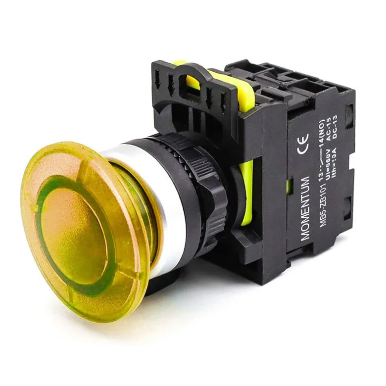 D22 Buton Mantar Yaylı Sarı NO MB5-EC510
