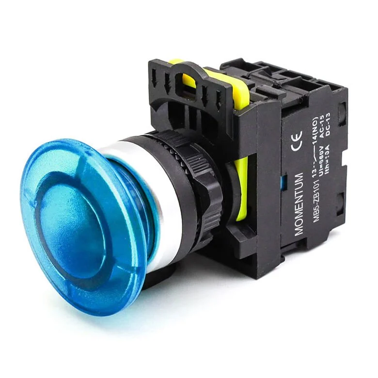 D22 Buton Mantar Yaylı Mavi NO MB5-EC610