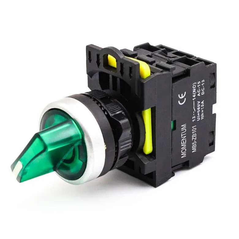 D22 Buton Mandal Led Yeşil 1-0-2 2NO MB5-ET731