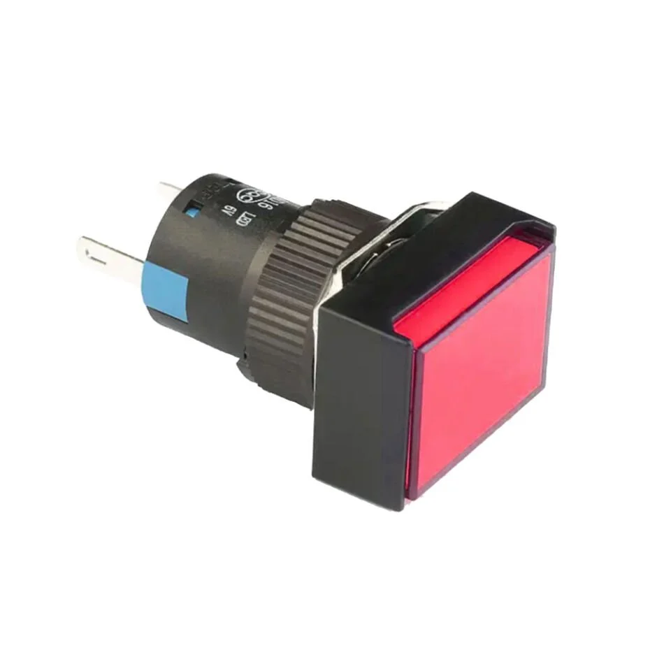 D16 Işıklı Buton 24V Yaylı 2CO Dörtgen Kırmızı MBT-27342