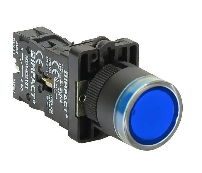 Impact 22mm Ledli Buton Mavi NO MB3-EW761