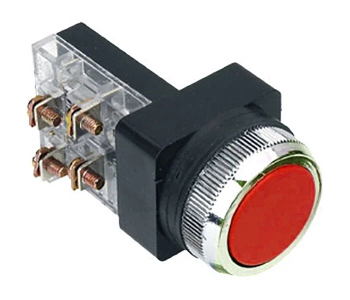 D30 Buton Yaylı NO+NC Kırmızı MBW-21450