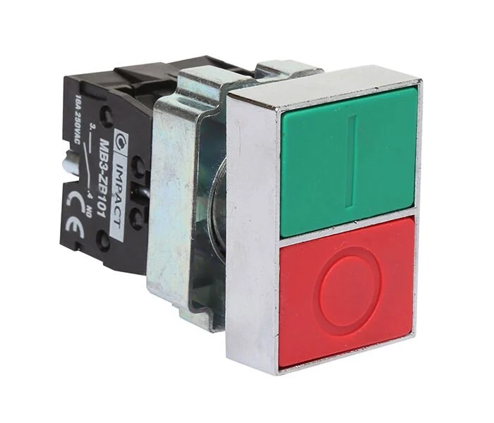 Impact 22mm İkiz Buton Kırmızı-Yeşil NO+NC MB3-BA845