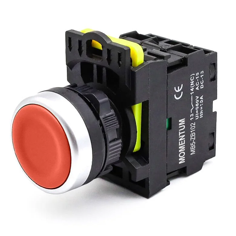 D22 Buton Yaylı Kırmızı NC MB5-EA420
