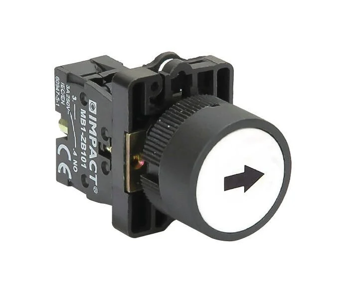 Impact 22mm İşaretli Yaylı Buton Beyaz NO MB3-EA112
