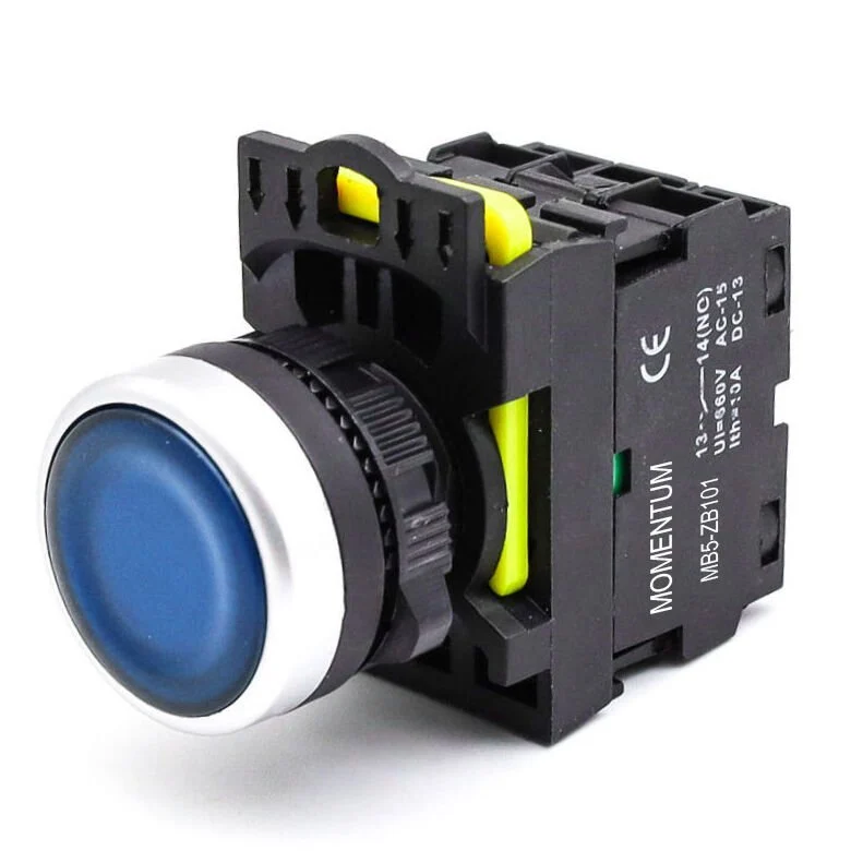 D22 Buton Led 230V AC Mavi NO MB5-EW761