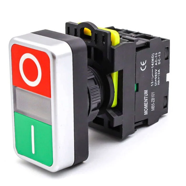 D22 Buton İkiz Led Kırmızı-Yeşil NO+NC MB5-EW945
