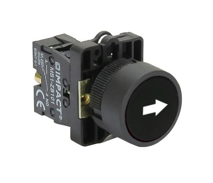 Impact 22mm İşaretli Yaylı Buton Siyah NO MB3-EA212
