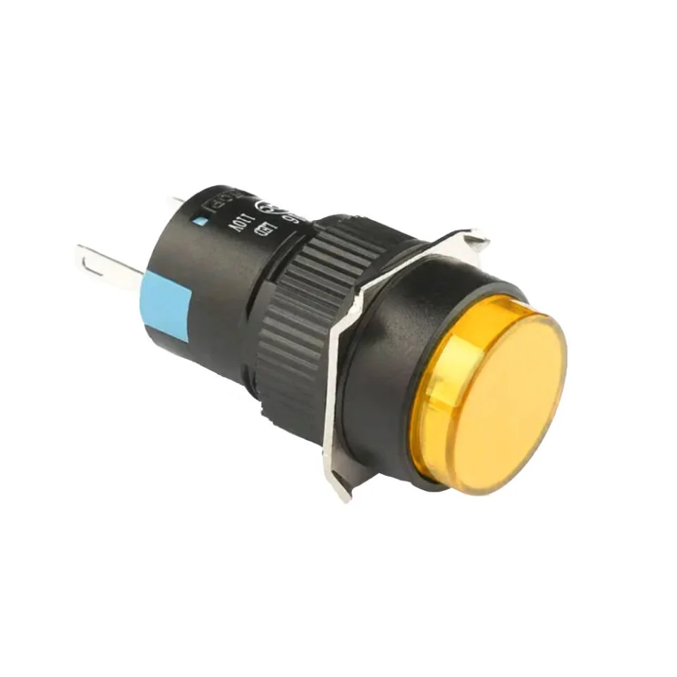 D16 Işıklı Buton 24V Yaylı 1CO Yuvarlak Sarı MBT-27151