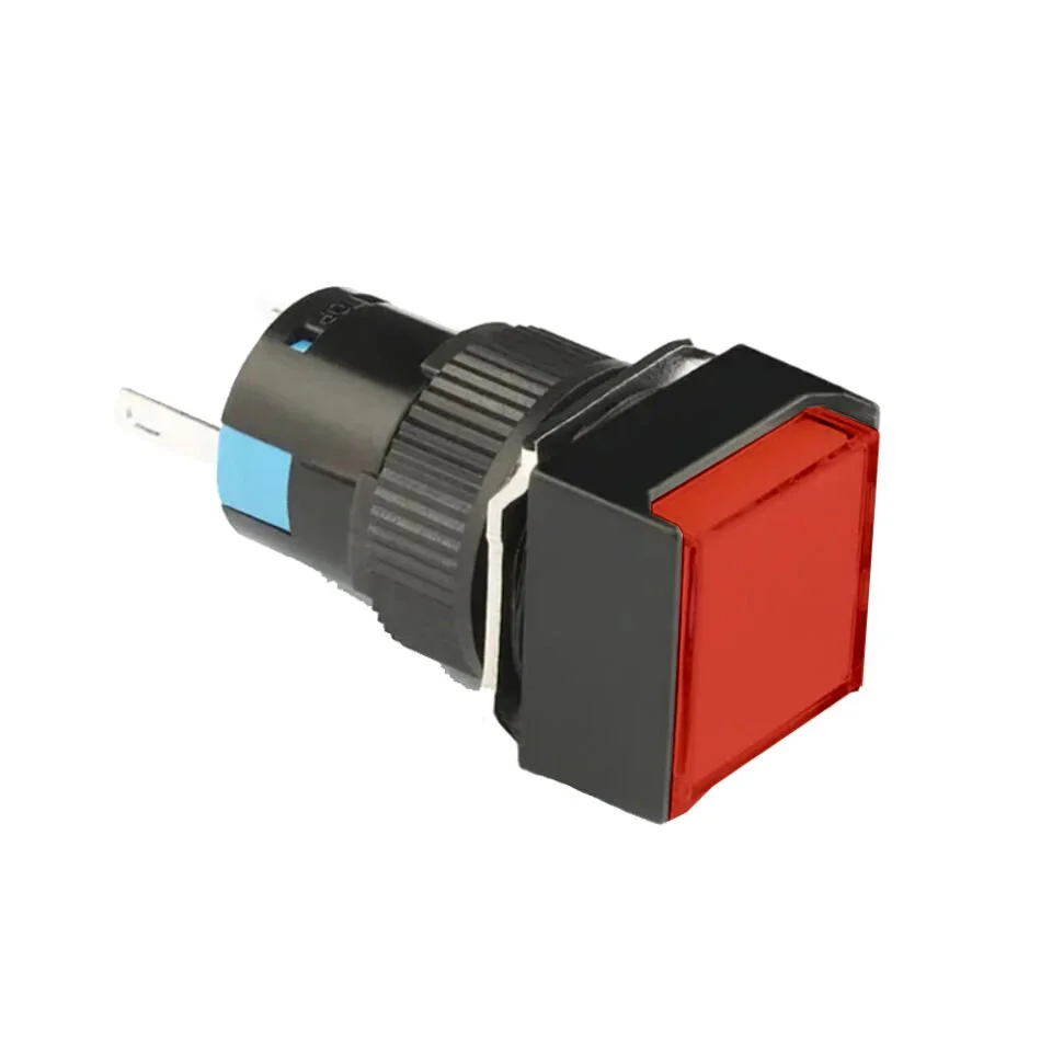 D16 Işıklı Buton 24V Yaylı 1CO Kare Kırmızı MBT-27241