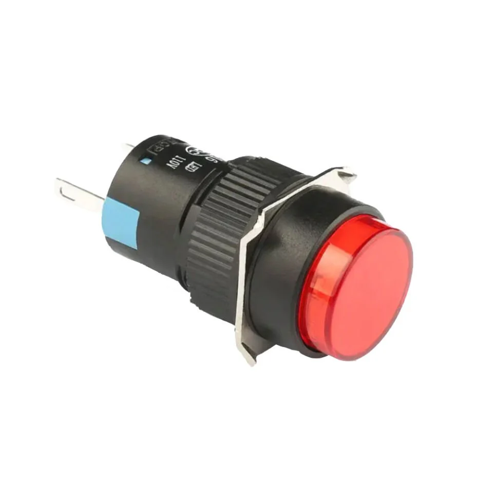 D16 Işıklı Buton 24V Yaylı 2CO Yuvarlak Kırmızı MBT-27142