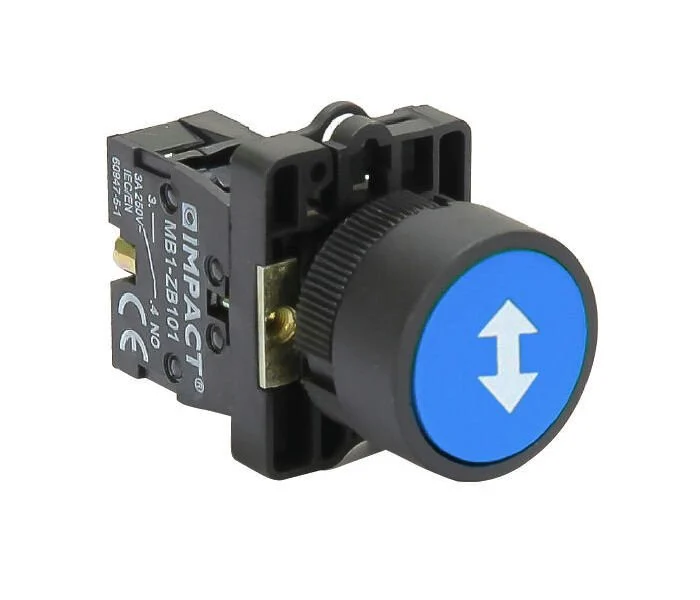 Impact 22mm İşaretli Yaylı Buton Mavi NO MB3-EA613