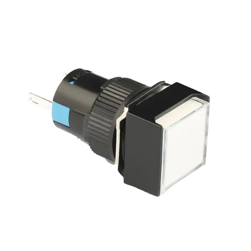 D16 Işıklı Buton 24V Yaylı 2CO Kare Beyaz MBT-27212