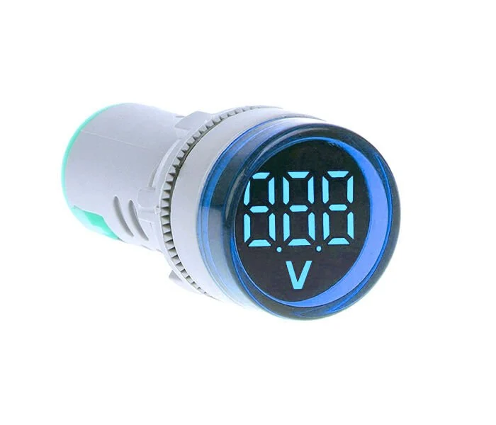 22mm Voltmetre Sinyal Lambası 80-500VAC Mavi MB3-EV566