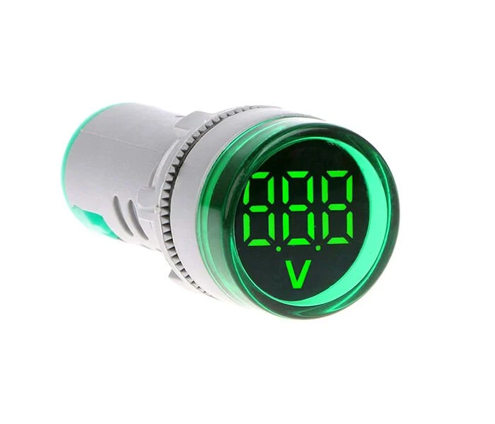22mm Voltmetre Sinyal Lambası 80-500VAC Yeşil MB3-EV536