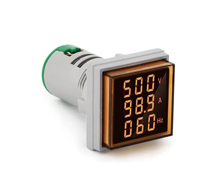 D22 Sinyal Led Volt/Amper/Frekans Metre 80-500V / 0-100A / 0-99Hz Sarı MB3-EV856