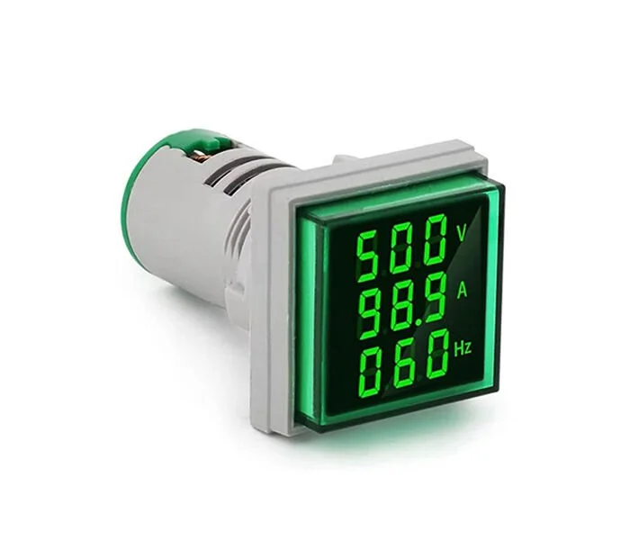 D22 Sinyal Led Volt/Amper/Frekans Metre 80-500V / 0-100A / 0-99Hz Yeşil MB3-EV836