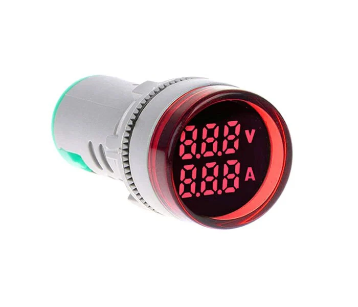 D22 Sinyal Led Voltmetre Ampermetre 80-500V / 0-100A Kırmızı MB3-EV746