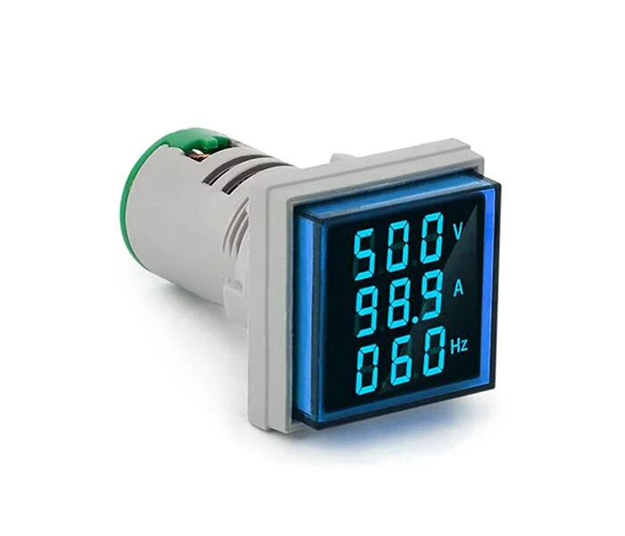 D22 Sinyal Led Volt/Amper/Frekans Metre 80-500V / 0-100A / 0-99Hz Mavi MB3-EV866